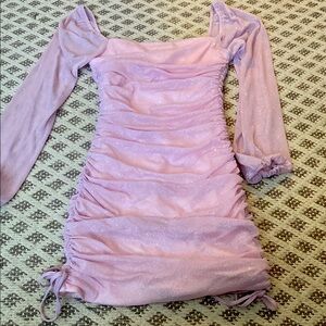 Sparkling Pink Ruched Dress